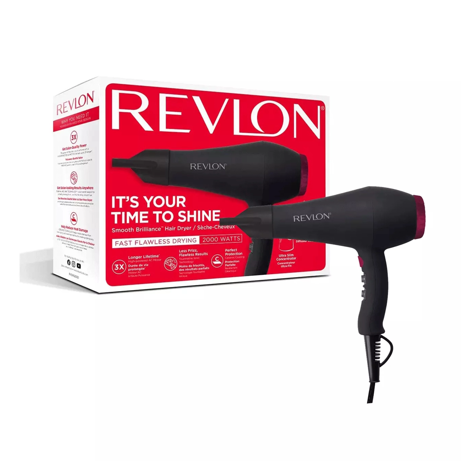 سشوار کانادایی رولون ۲۰۰۰ وات با دو سر کاربردی